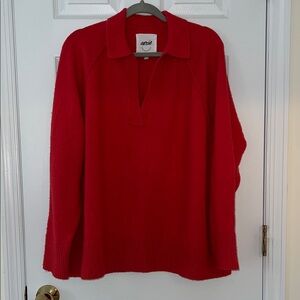 Aerie V-Neck Sweater in Bold Red